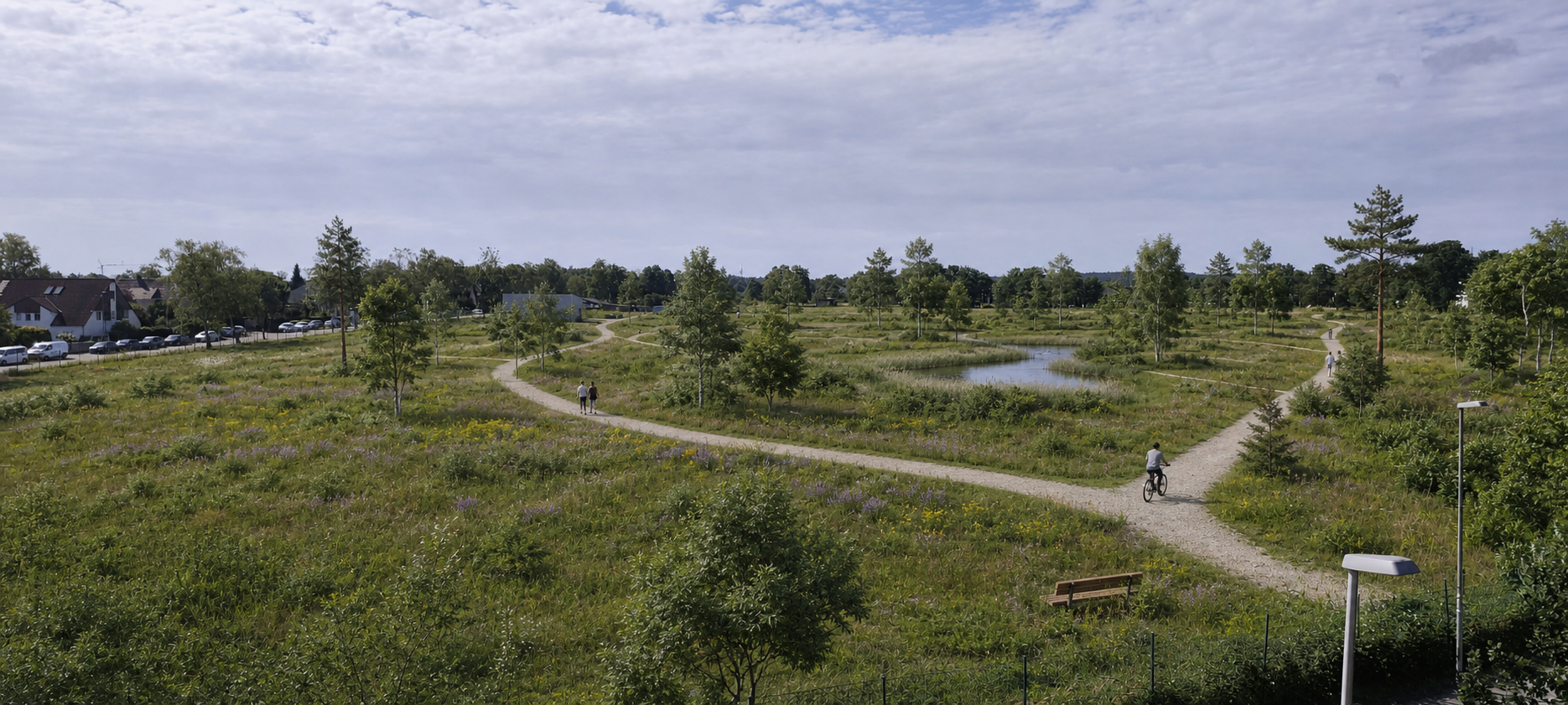 Fotomontage des reifen Rütgers-Parks im Jahr 2050